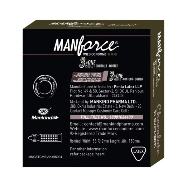 61ZAOMX7K1L._SL1000_ Manforce Chocolate Flavor Dotted Condom 3pcs Pack | India