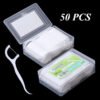 Dental Floss Pick 50 Pcs Box -  Dental Floss Toothpick Interdental Cleaner Toothpick Flosser