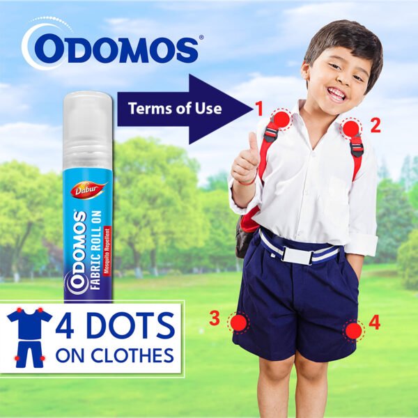 Odomos Mosquito Repellent Fabric Rollon Citronella & Eucalyptus Oil | 8Ml | Made In India