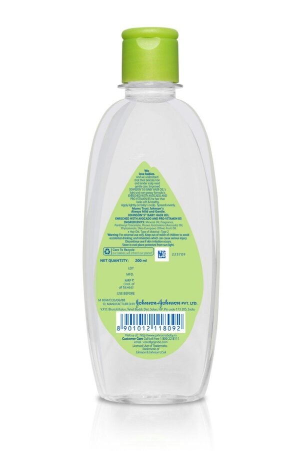 70a9772a246146f3c411f9d404008c45 Johnson's Baby Hair Oil 200ml Enriched with Avacado Oil & Pro-vitamin B5