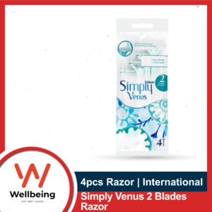 Simply Venus 2 Blade Razor for Women - 1 Pack Contains 4 Razor