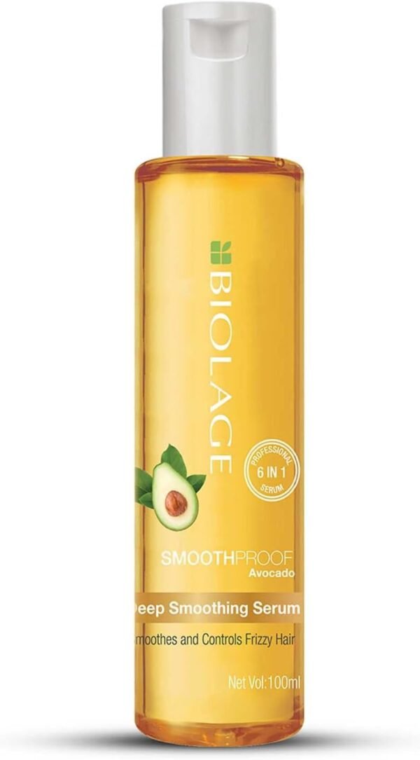 51aiuoKu5HL._AC_SL1500_ BIOLAGE Smoothproof Deep Smoothing 6-in-1 Hair Serum 100ml | Paraben free|Controls frizz, Smoothens rough ends and adds instant shine| For Frizzy Hair