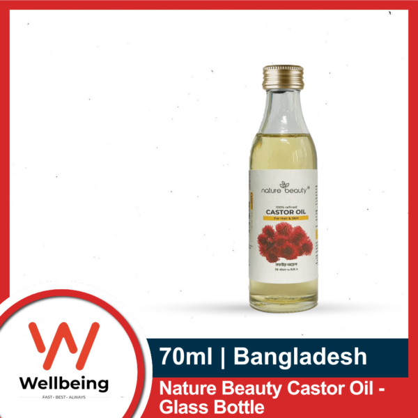 WB MAIN IMAGE (73) Nature Beauty Castor Oil for Hair 70ml Glass Bottle