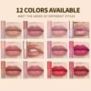 Handaiyan 12 Color Matte Liquid Lipstick Set Long-Lasting Smudge Proof 2.5ml Lip Gloss Set Matte Pearlescent Non-Sticky Lip Glaze Lipstick
