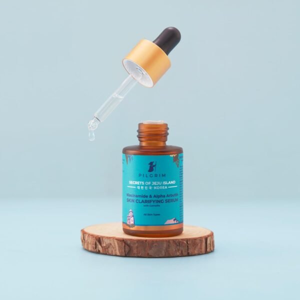 PILGRIM Niacinamide & Alpha Arbutin Serum 30ML With Camellia | Skin Clarifying Facial Serum for Acne-Prone Skin | Strengthens Barrier, Controls Oil & Fades Acne Scars