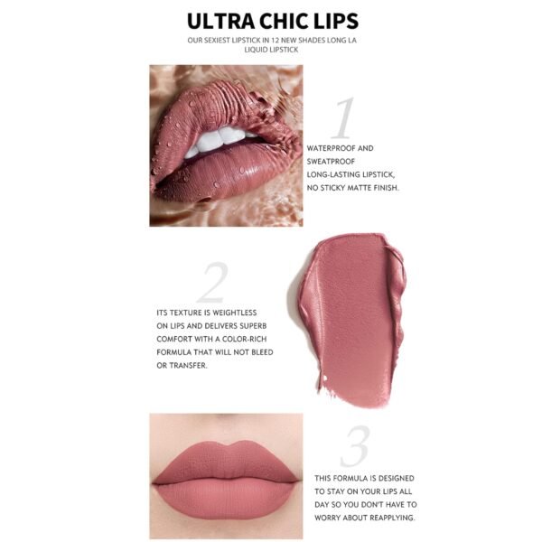 Handaiyan 12 Color Matte Liquid Lipstick Set Long-Lasting Smudge Proof 2.5ml Lip Gloss Set Matte Pearlescent Non-Sticky Lip Glaze Lipstick