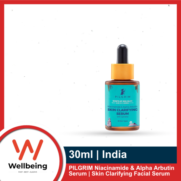 PILGRIM Niacinamide & Alpha Arbutin Serum 30ML With Camellia | Skin Clarifying Facial Serum for Acne-Prone Skin | Strengthens Barrier, Controls Oil & Fades Acne Scars