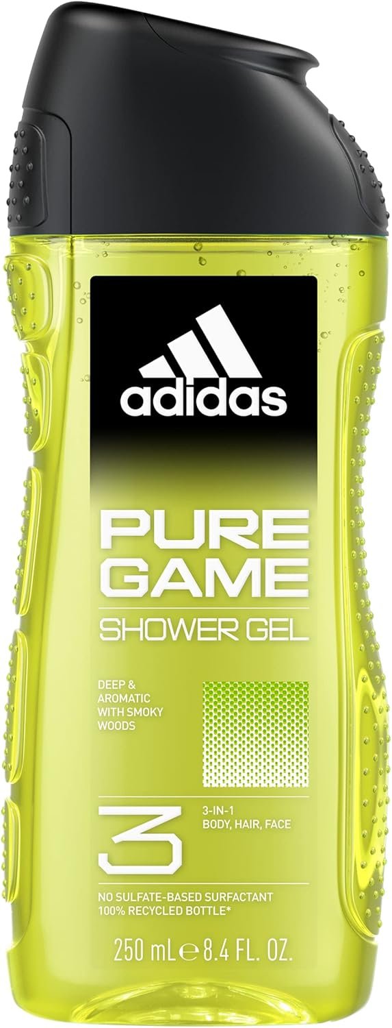 Adidas Pure Game 3-in-1 Shower Gel for Body, Hair and Face 250ml | Spain