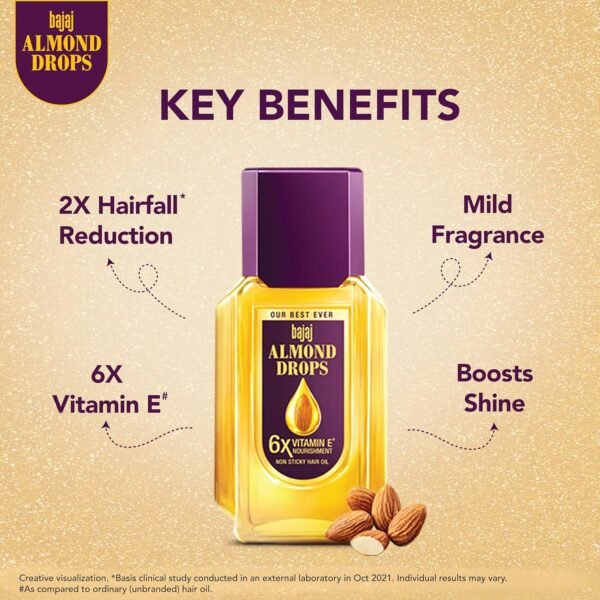 Bajaj Almond Drops Non Sticky Hair Oil 200ml / 100ml | India