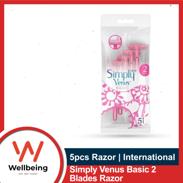 WB Main Image (19) Simply Venus Basic 2 Blades Razor for Women 5pcs Pack