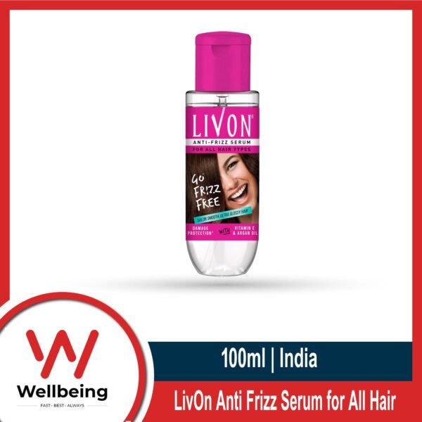 LivOn Anti Frizz Serum for All Hair Types 100ml/ 45ml/ 20ml - Product of India