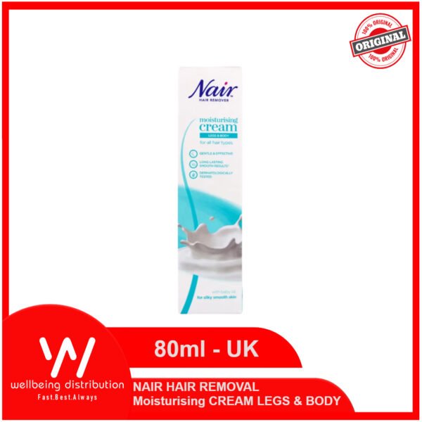 Nair Hair Removal Moisturising Cream 80ml For Legs & Body with Baby Oil