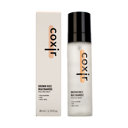 coxir BROWN RICE NIACINAMIDE daily PEELING MIST TONER 80ml | l TXA(Tranexamic Acid), Niacinamide,AHA,BHA and Brown Rice l Daily Exfoliating Facial Spray, Minimize Enlarged Pores | Korea