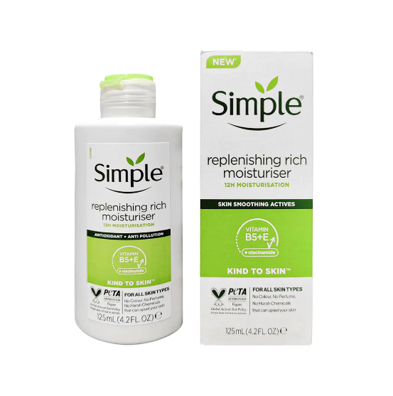 Simple Face Moisturiser - Simple Kind To Skin Replenishing Rich Moisturiser - 125ml