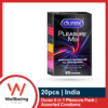 Durex Pleasure Mix Assorted Pack - 20 Condoms Air, Extra Time, Thin, Dots, Ribbed Condom for Men