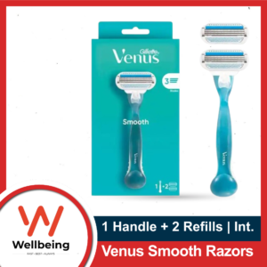 Venus Smooth Razors for Women - 1 Handle + 2 Refills (3 Blades)