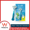 Venus Smooth Hair Removal Razor+Shave Gel 25gm Free for Women with Aloe Vera - Single Piece Razor