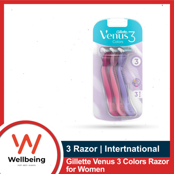 Gillette Venus 3 Colors 3pcs Hair Remover Razor for Women