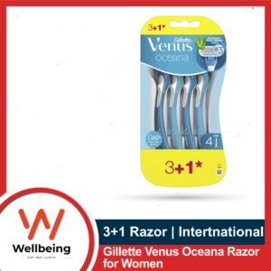Venus Oceana Hair Removal Razor with Aloe Vera - 3+1 Razor Pack