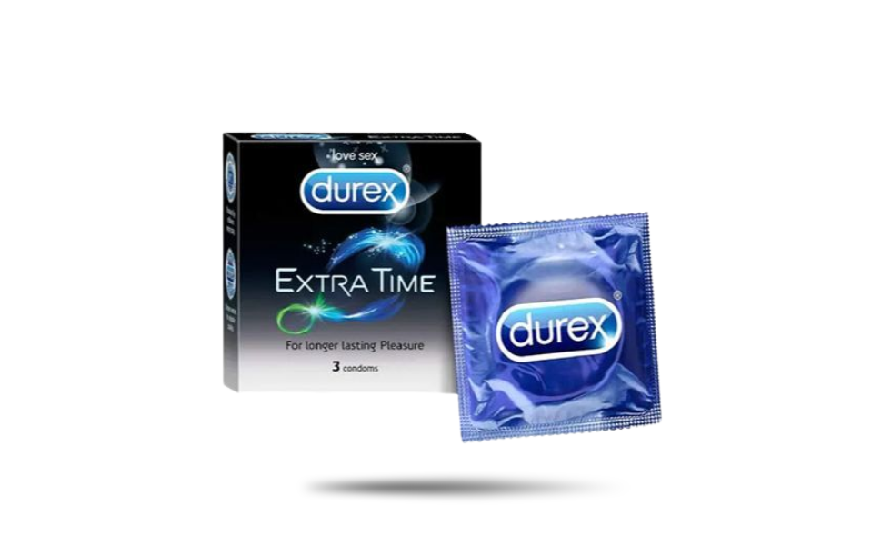 WB New Image (970 x 600 px) (17) Durex Extra Time Condom 3pcs Pack | India - Image 1