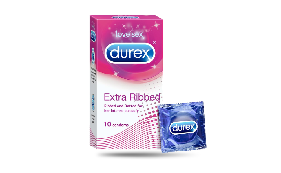 WB New Image (970 x 600 px) (61) Durex Extra Ribbed Condom 10pcs Pack | India - Image 1