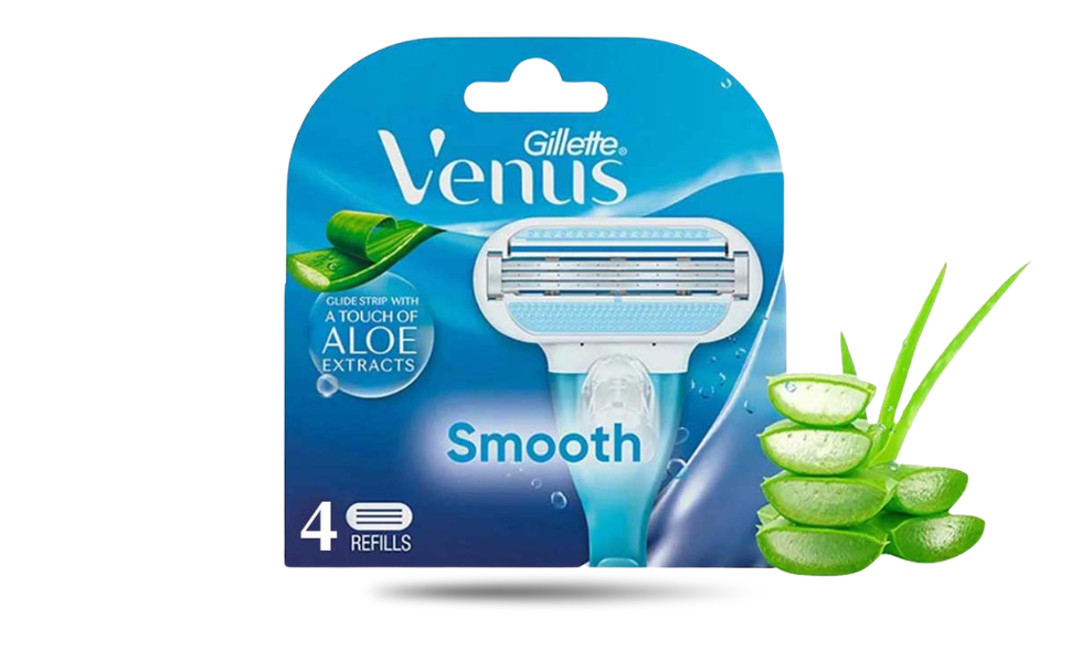 AKASH WB New Image (970 x 600 px) (11) Gillette Venus Hair Removal Razor Blades/Refills/Cartridg for Women - 4 Pieces | Aloe Vera - Image 1