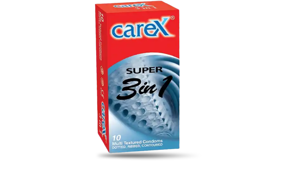 AKASH WB New Image (970 x 600 px) (14) Carex Super 3 In 1 Condom 10pcs Pack | Malaysia - Image 1