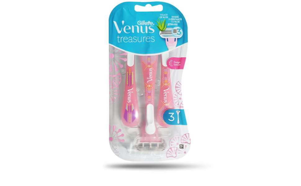 AKASH WB New Image (970 x 600 px) (15) Gillette Venus Treasures Razors - 3pcs Hair Remover Razor for Women - Image 1