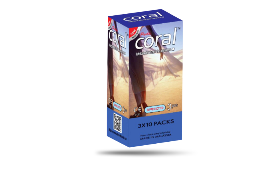 AKASH WB New Image (970 x 600 px) Coral Super Dotted Condom | Full Box 3x10=30pcs | Malaysia - Image 1