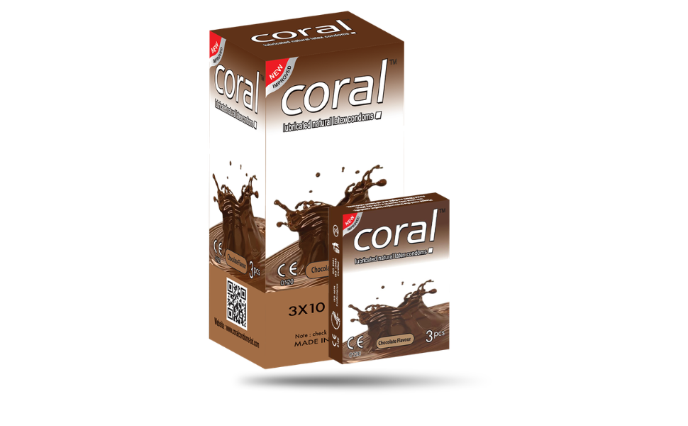 AKASH WB New Image (970 x 600 px) (20) Coral Chocolate Flavors Condom | Full Box 3x10=30pcs | Malaysia - Image 1