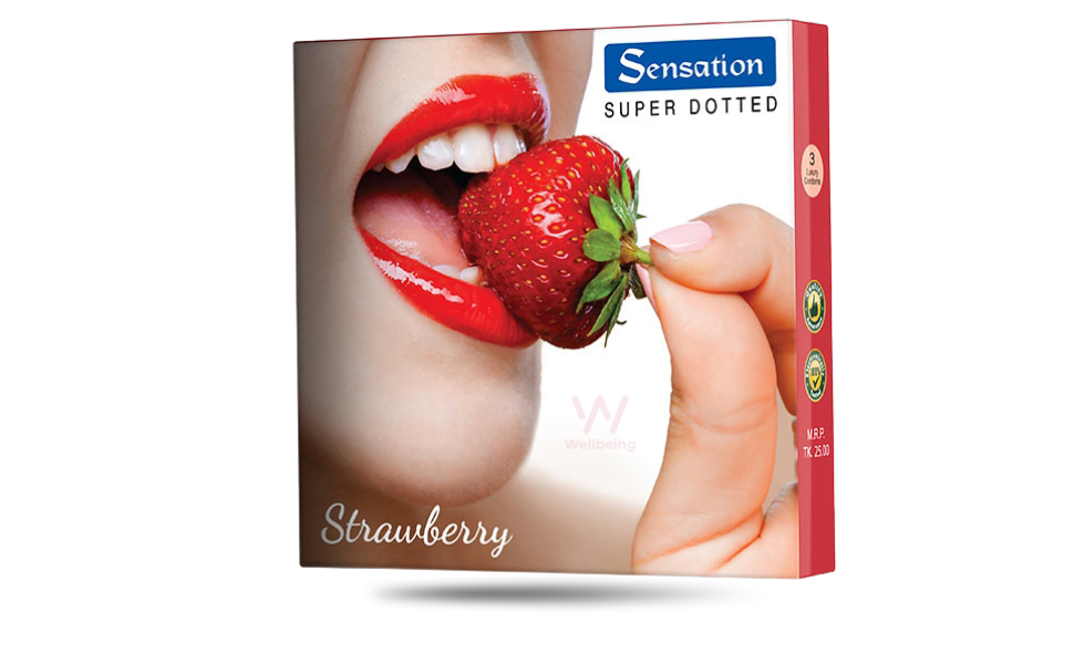 AKASH WB New Image (970 x 600 px) - 2026-08-22T135611.081 Sensation Strawberry Flavor Dotted Condom 3pcs Pack | Malaysia - Image 1