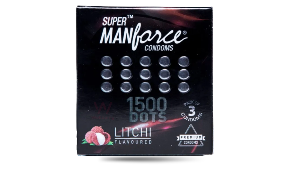 AKASH WB New Image (970 x 600 px) - 2026-08-22T164946.514 Manforce Litchi Flavored 1500 Dots Condom 3pcs Pack I India - Image 1