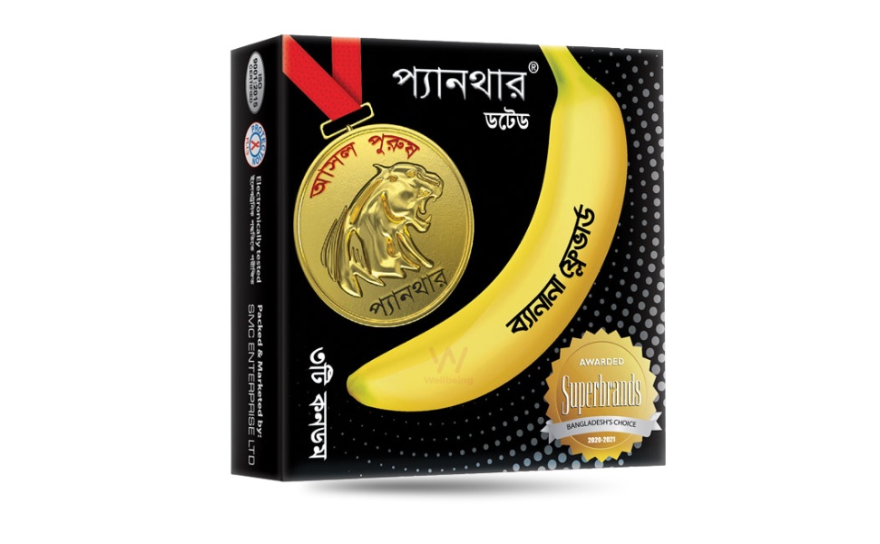 AKASH WB New Image (970 x 600 px) - 2026-08-23T135335.877 SMC Panther Dotted Banana Flavor Condom 3pcs Pack - Image 1