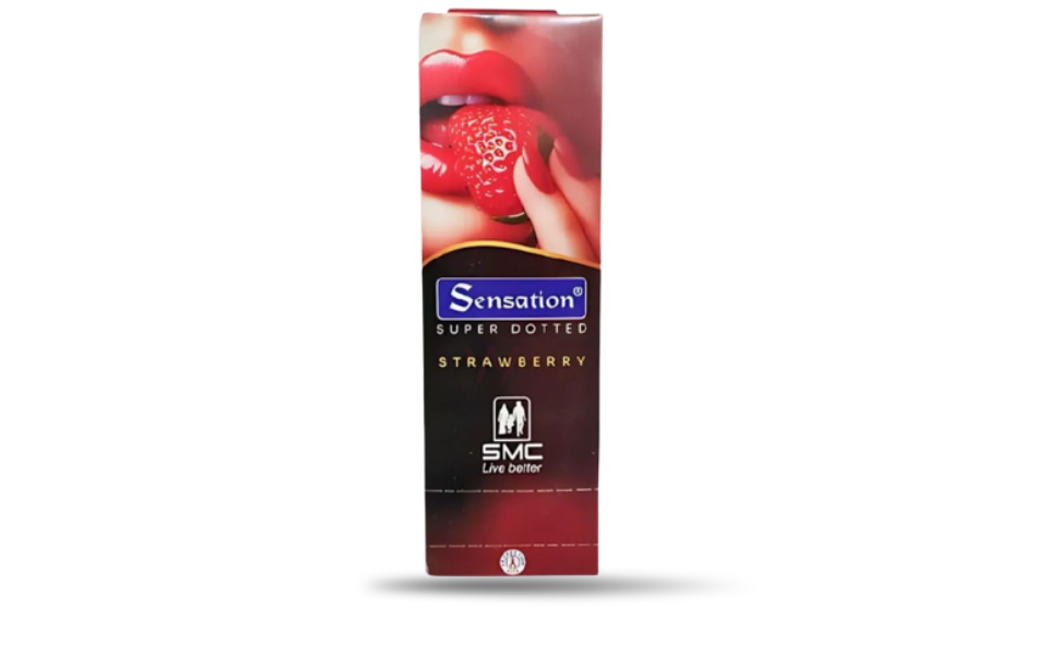 AKASH WB New Image (970 x 600 px) - 2026-08-23T161832.813 SMC Sensation Strawberry Flavor Dotted Condom | Full Box 3×12=36pcs - Image 1