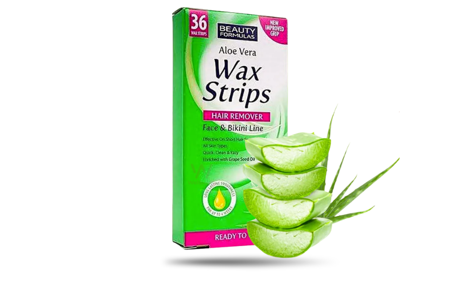 AKASH WB New Image (970 x 600 px) - 2026-08-24T112349.265 Beauty Formulas Aloe Vera Wax Strips Hair Remover 36pcs Pack - Image 1
