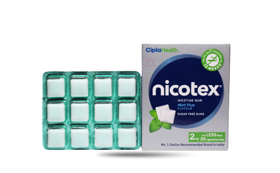 AKASH WB New Image (970 x 600 px) - 2026-08-24T140028.475 Cipla Nicotex Nicotine Sugar Free Mint Plus Gums 2mg - 12Gums - Image 1