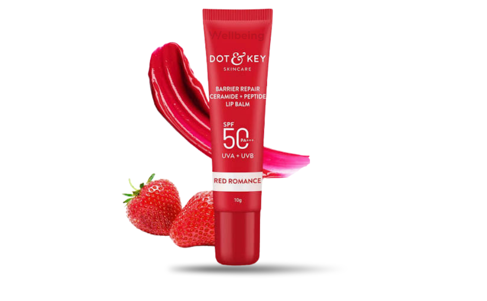 AKASH WB New Image (970 x 600 px) - 2026-08-31T101936.728 Dot & Key Ceramide & Peptide Barrier Repair Lip Balm 10gm SPF 50, PA+++ | Red Romance - Image 1