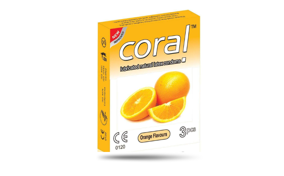 AKASH WB New Image (970 x 600 px) (21) Coral Orange Flavors Condom 3pcs Pack | Malaysia - Image 1