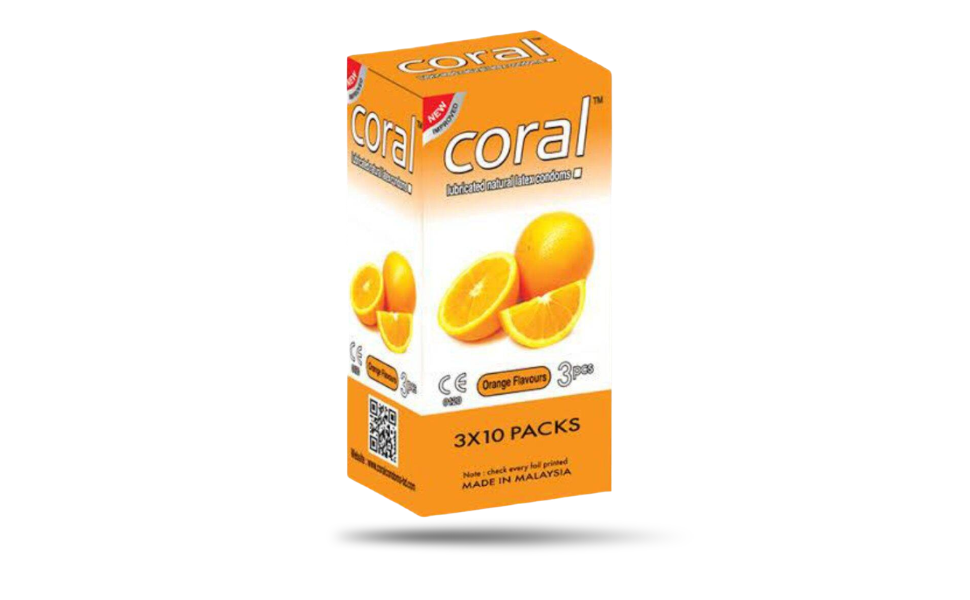 AKASH WB New Image (970 x 600 px) (22) Coral Orange Flavor Condom | Full Box 3x10=30pcs | Malaysia - Image 1