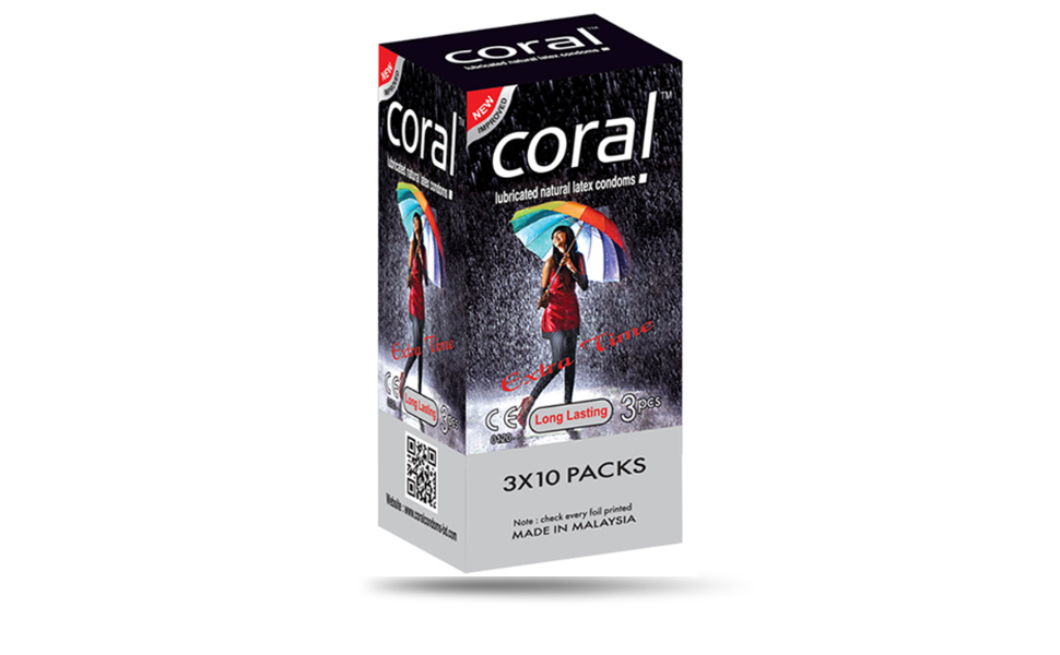 AKASH WB New Image (970 x 600 px) (26) Coral Long Lasting Extra Time Condom | Full Box 3x10=30pcs | Malaysia - Image 1