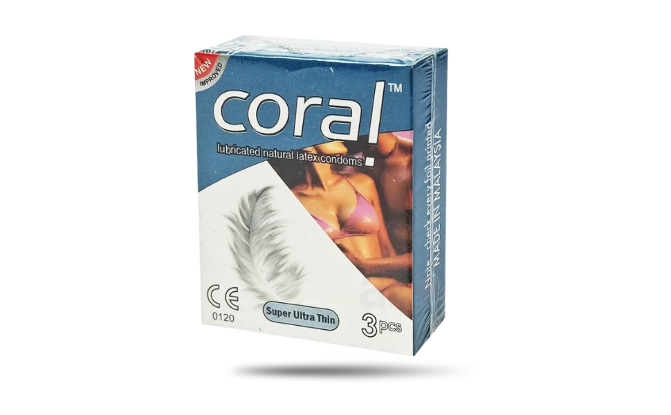 AKASH WB New Image (970 x 600 px) (30) Coral Super Ultra Thin Condom 3pcs Pack | Malaysia - Image 1
