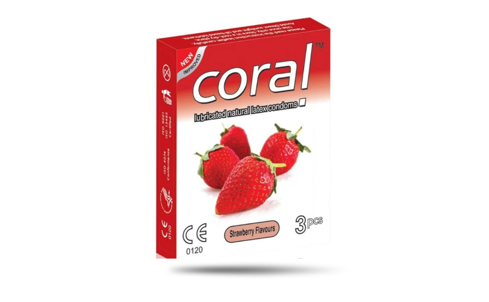 AKASH WB New Image (970 x 600 px) (31) Coral Strawberry Flavor Condom 3pcs Pack | Malaysia - Image 1