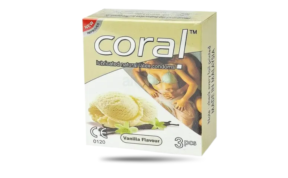 AKASH WB New Image (970 x 600 px) (36) Coral Vanilla Flavor Condom 3pcs Pack | Malaysia - Image 1