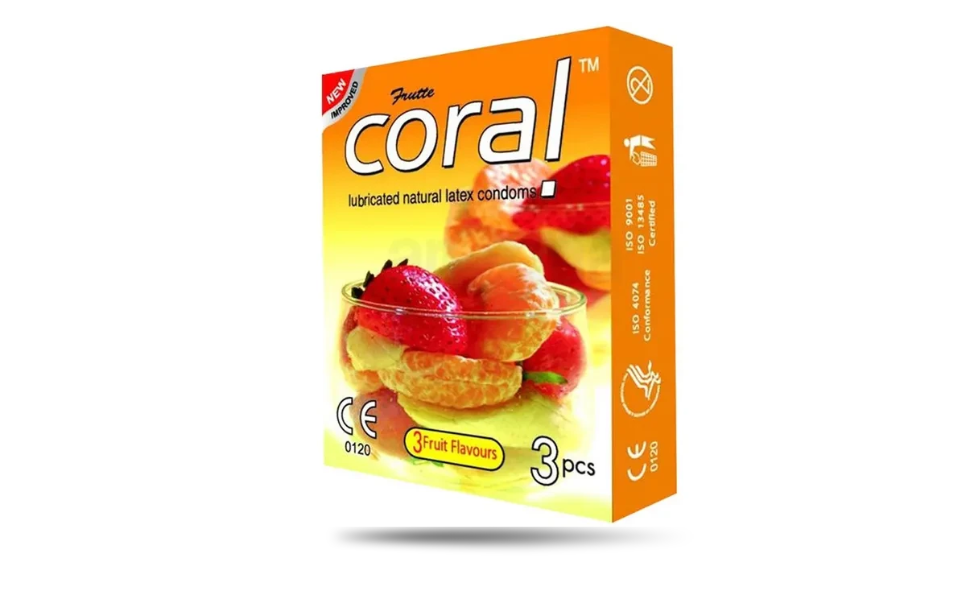 AKASH WB New Image (970 x 600 px) (42) Coral 3 Fruits Flavor (OG) Condoms 3pcs Pack | Malaysia - Image 1