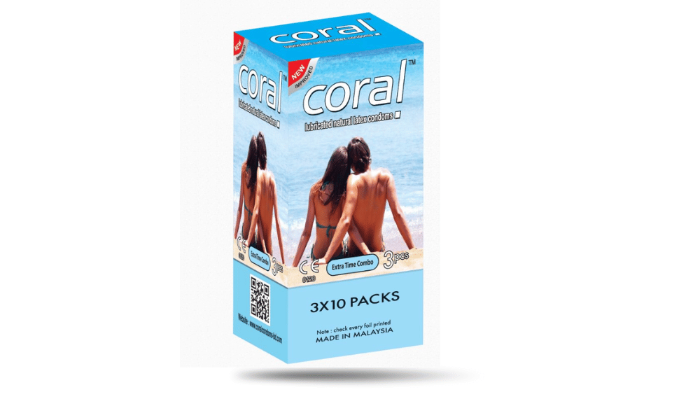 AKASH WB New Image (970 x 600 px) (46) Coral Extra Time Combo Condom | Full Box-3x10=30pcs | Malaysia - Image 1