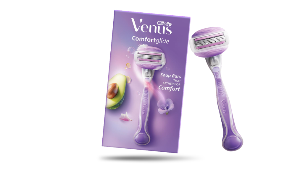 AKASH WB New Image (970 x 600 px) (5) Gillette Venus Comfortglide Hair Removal Razor for Women with Avocado Oils & Body Butter, Freesia Scent - Image 1