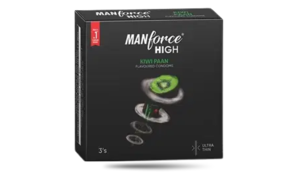 AKASH WB New Image (970 x 600 px) (62) Manforce High Kiwi Paan Flavor Condom 3pcs Pack | India - Image 1