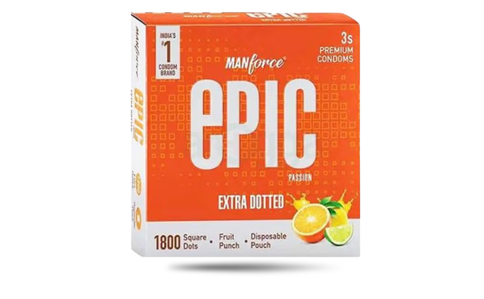 AKASH WB New Image (970 x 600 px) (63) Manforce Epic Passion 1800 Square Fruit Punch Flavor Condom 3pcs Pack | India - Image 1
