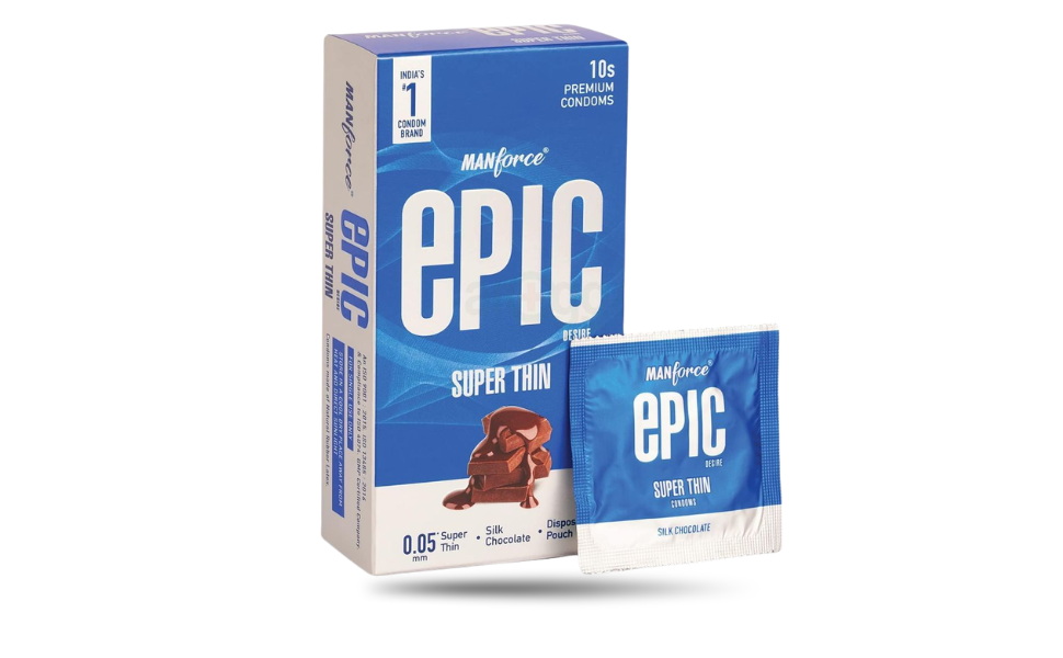 AKASH WB New Image (970 x 600 px) (65) Manforce Epic Super Thin Silk Chocolate Flavor Condom 10pcs Pack | India - Image 1