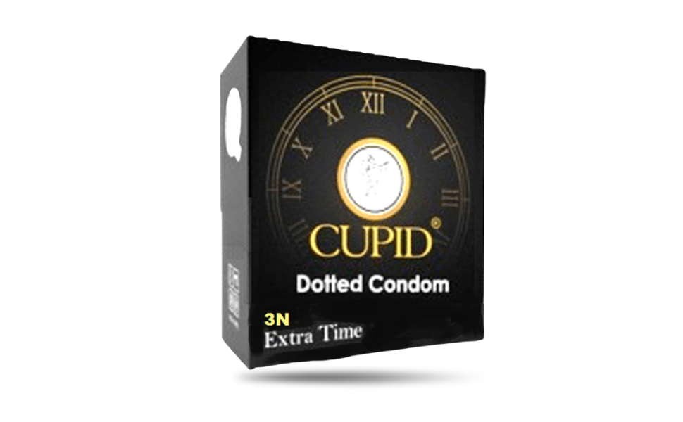 AKASH WB New Image (970 x 600 px) (75) Cupid Dotted & Extra Time Condom 3pcs Pack | India - Image 1